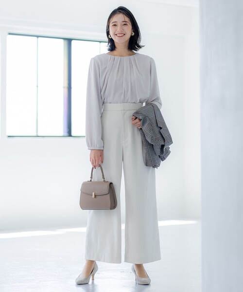 組曲（KUMIKYOKU） ブラウス シャツ ドビーシフォン ニュアンスタック