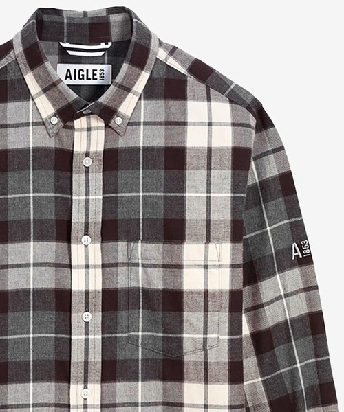 AIGLE シャツ ボタンダウン 長袖チェックシャツ メンズ レディース
