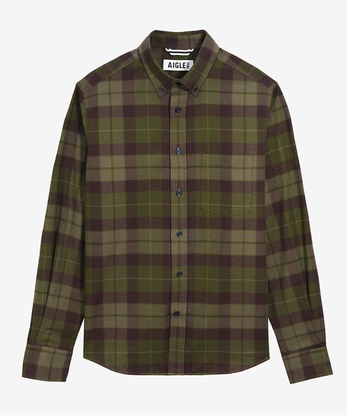 AIGLE（エーグル） シャツ ボタンダウン 長袖チェックシャツ メンズ 