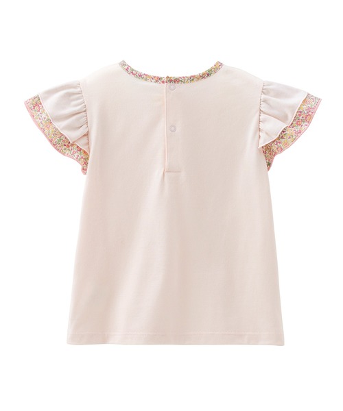 tシャツ シルエットベアフリル半袖Ｔシャツ キッズ 子供服 女の子の画像