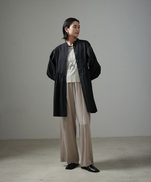 新品SALON adam et ropéGENTLE SILKイージーパンツ セール】GENTLE SILKイージーパンツ【セットアップ対応
