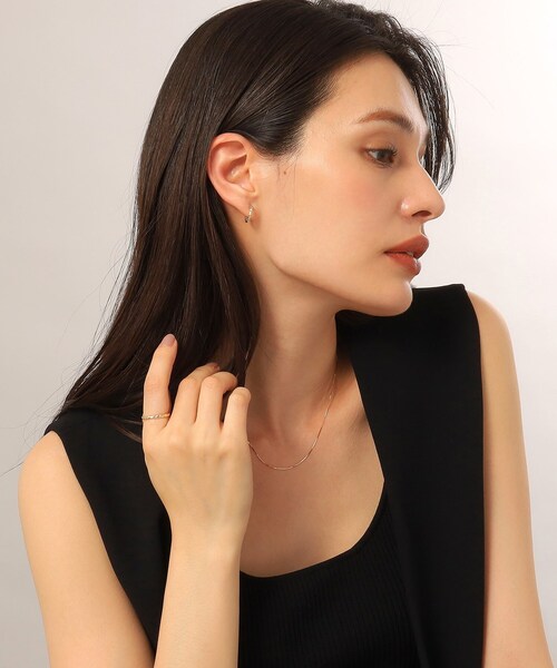 COCOSHNIK（ココシュニック） ピアス K10ロックカットフープ ピアス