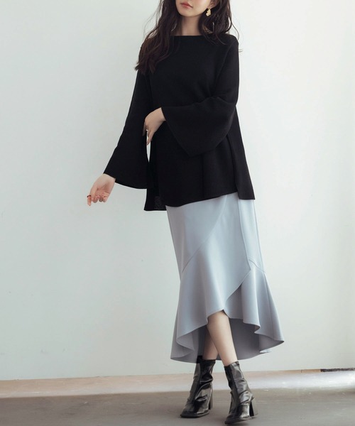 SAISON DE PAPILLON（セゾンドパピヨン） スカート ラップ風ダブル