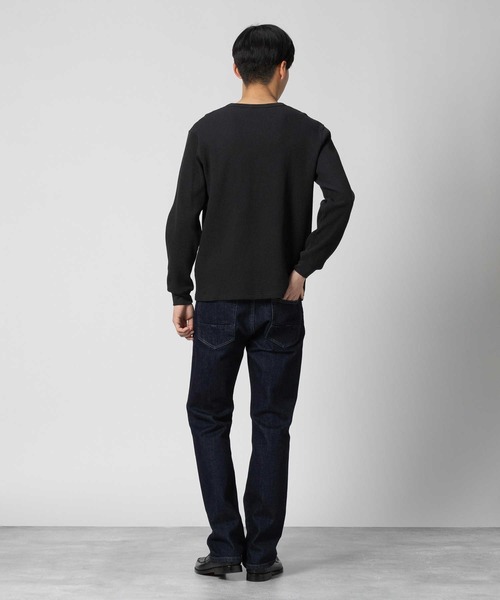 back number 長袖 Tシャツ BACK NUMBER tシャツ 「BACK NUMBER」ハニカムヘンリーネック