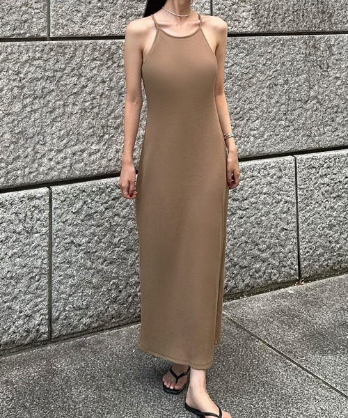 JUNOAH ワンピース 「取り外し可能カップ付き」アメスリロング