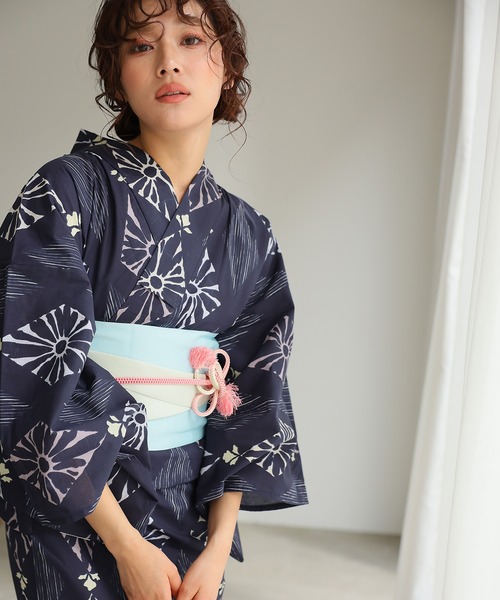yulie 浴衣 ＼9種類から選べる洗える浴衣2点セット／「大人浴衣+帯