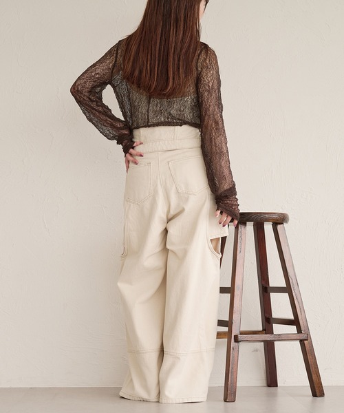 mideal ジーンズ デニム デニムパンツ cut out design wide