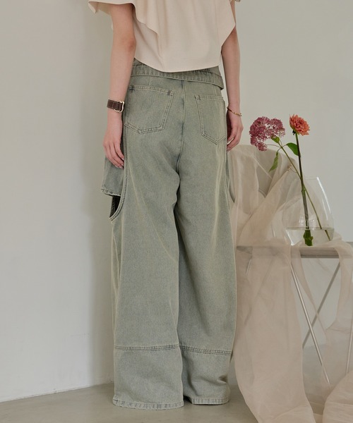 mideal ジーンズ デニム デニムパンツ cut out design wide