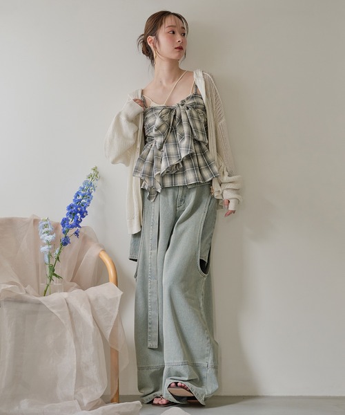 mideal ジーンズ デニム デニムパンツ cut out design wide