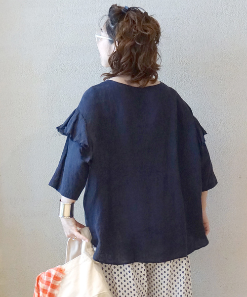 journalstandardluxe universalutilityブラウス リネンワッシャー フリルブラウス（シャツ／ブラウス）｜journal