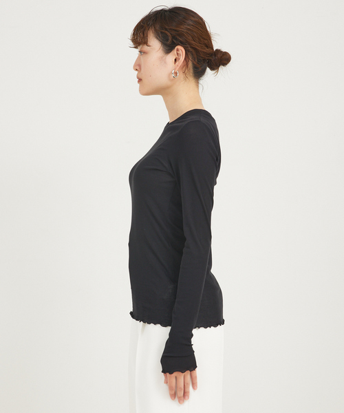 qualite（カリテ） tシャツ 強撚フライスクルーロンT レディース