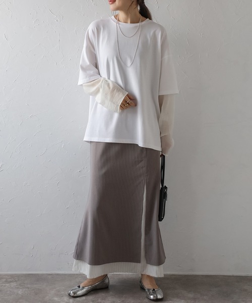 Bonjour Sagan（ボンジュールサガン） tシャツ シアーレイヤード風