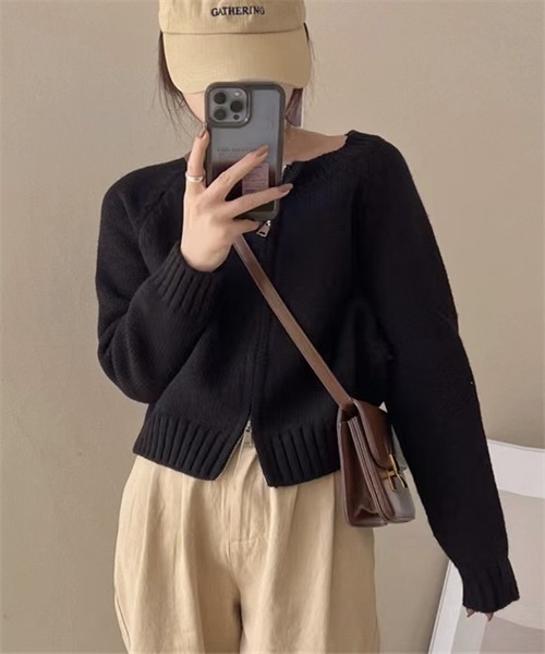 FREE STYLISTS カーディガン ダブルジップ ニットカーディガン