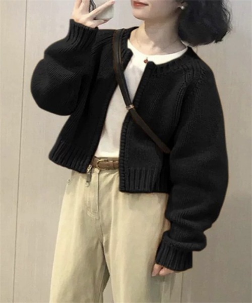 FREE STYLISTS カーディガン ダブルジップ ニットカーディガン