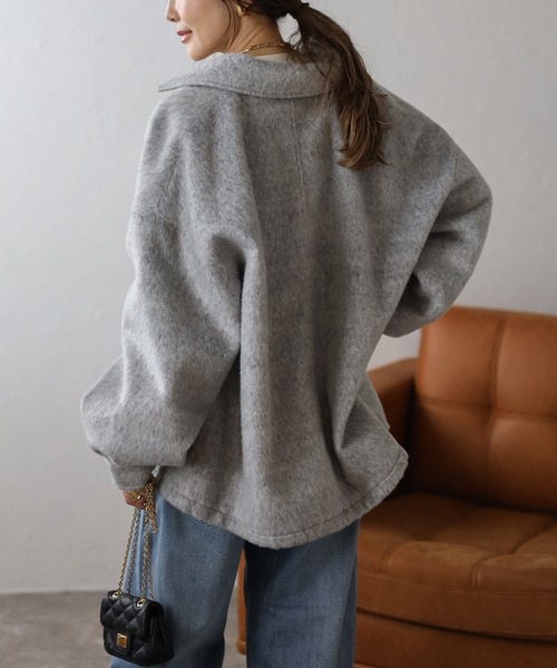Wジップシャギーミドルブルゾン ブルゾン アウター ジップ オシャレ レディース Bonjour Sagan ブルゾン アウター Wジップシャギーミドル