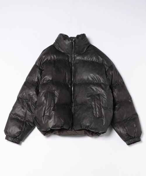 ダウンジャケット ダウン a.p.o.v. ヴィンテージライク合成皮革