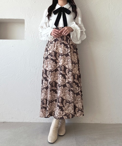 apres jour ワンピース アソート柄ドッキングワンピース