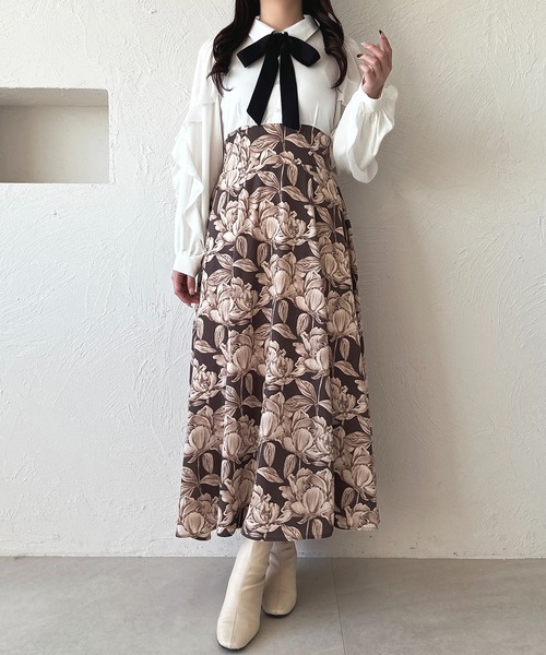 apres jour（アプレジュール） ワンピース アソート柄ドッキング