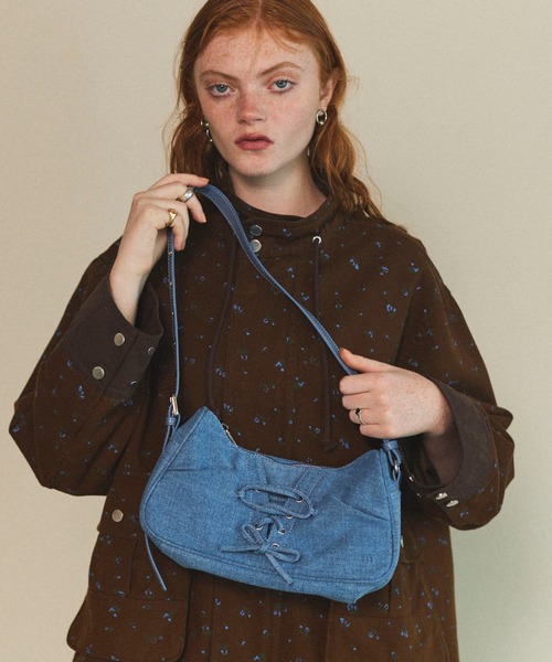 MAISON SPECIAL ショルダーバッグ バッグ Lace Up Denim Saddle Bag  