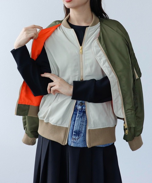 Cepica（セピカ） ma1 ma-1 「RISLEY」肩掛けMA-Iブルゾン レディース