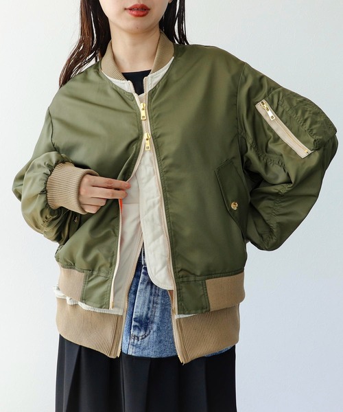 Cepica（セピカ） ma1 ma-1 「RISLEY」肩掛けMA-Iブルゾン レディース