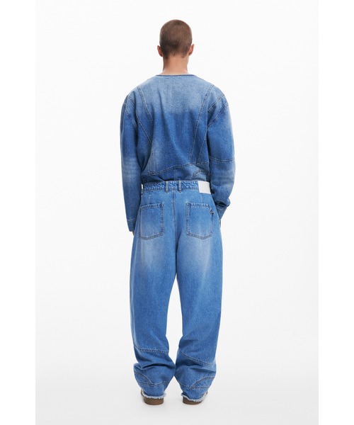 Desigual ジーンズ ニーパッチ ワイドデニムバルーン ライト