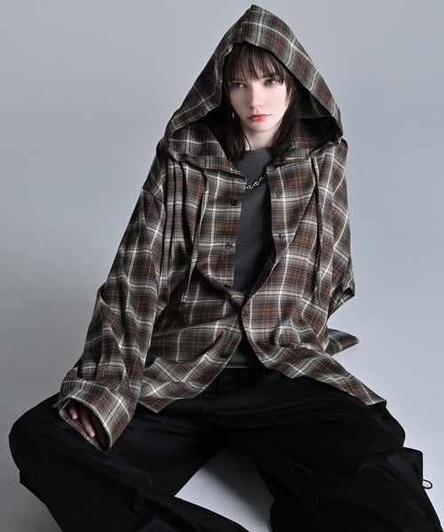 ADRER シャツパーカー4色まとめ。 ADRER（アドラー） シャツ over size shirt parker / オーバーサイズ