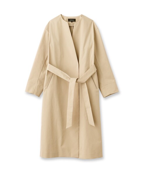 UNTITLED（アンタイトル） ノーカラーコート コート 「撥水」コットン