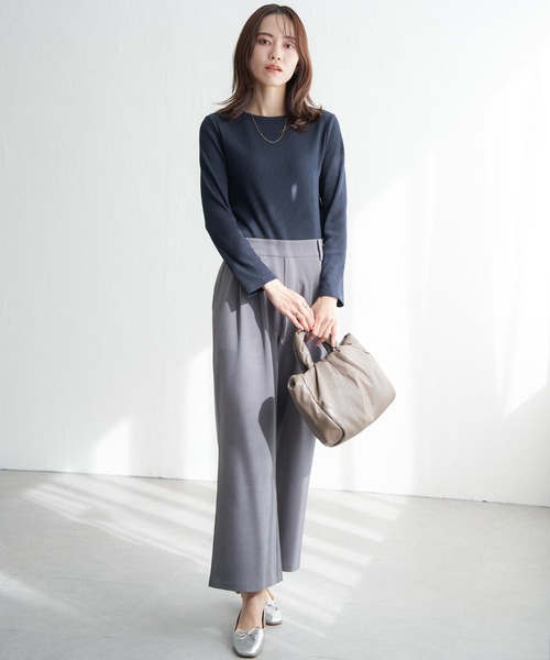 ブラック ワイドパンツ フロントタック ikka パンツ フロントタックワイドパンツ レディース : ZOZOTOWN