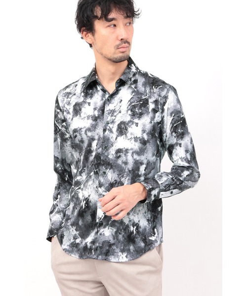 HIGH STREET シャツ STREET∴ストレッチサテンJQシャドーローズ