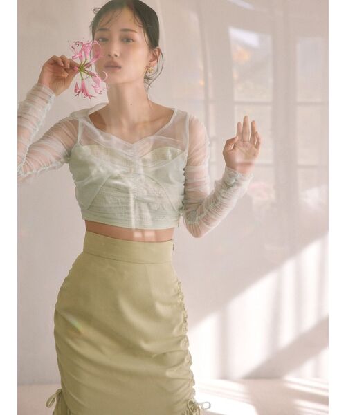 RESEXXY（リゼクシー） ブラウス シャツ シャーリングレイヤード