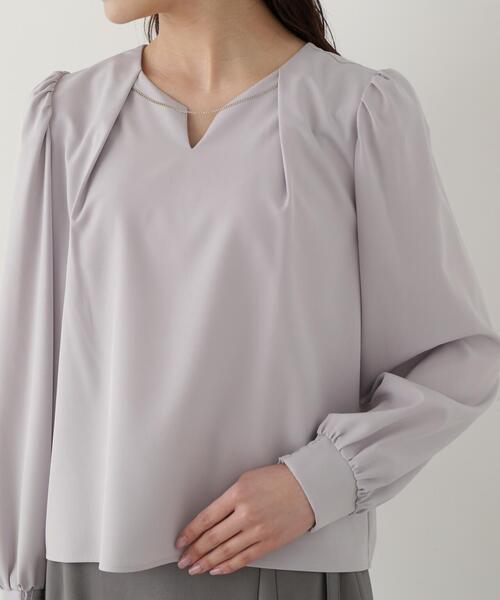 PROPORTION BODY DRESSING ブラウス シャツ チェーン付きタック