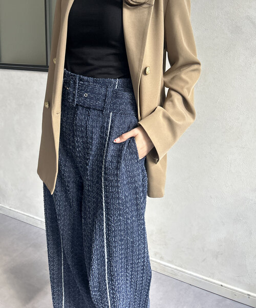 Thevon ベルト付きジャガードデニム Sサイズ セール】ベルト付きジャガードデニム（その他パンツ）｜Thevon