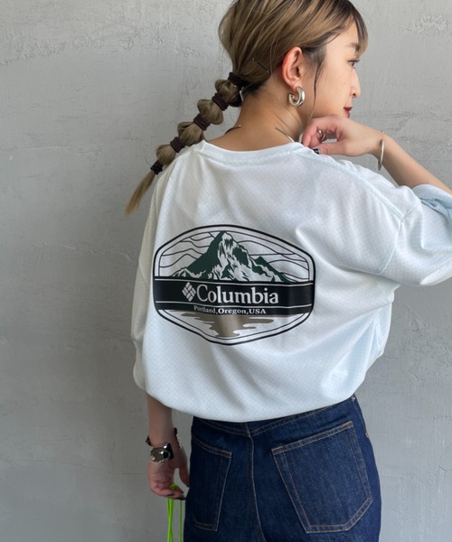 tシャツ 「WEB限定」「Columbia/コロンビア」 SUNRISE STRAIT OFZ バックプリントTシャツ レディース メンズ