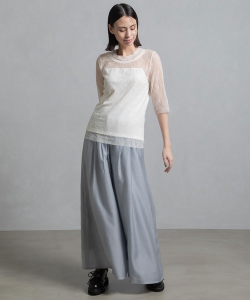 マルシャルテル　marechal terre 袖シアートップス MARECHAL TERRE tシャツ シアーレイヤードトップス レディース