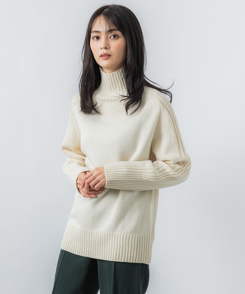 「SETUP7」 「maison breeze」タートルネックニット FREE ベージュ レディース_画像6