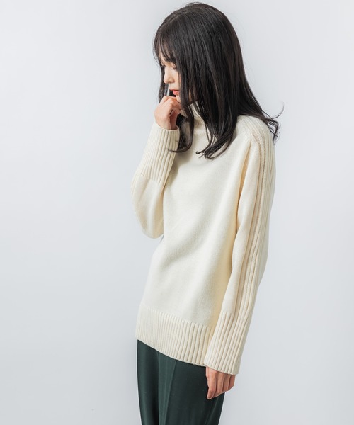 「SETUP7」 「maison breeze」タートルネックニット FREE ベージュ レディース_画像7