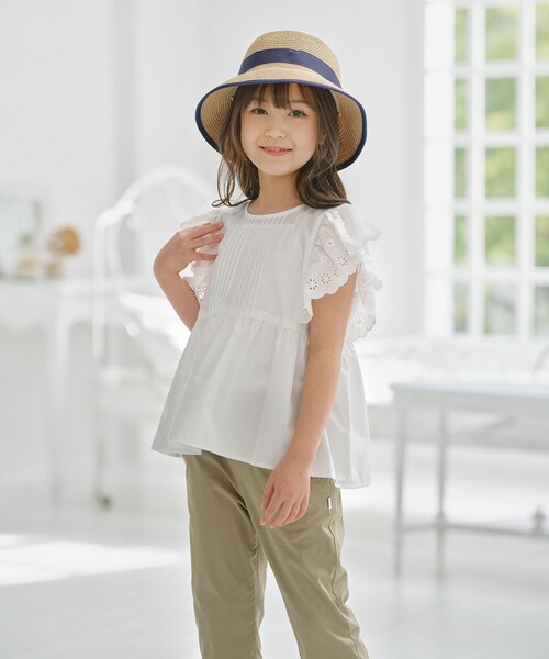 ブラウス シャツ 「150-160cm」レースペプラム キッズ 子供服 女の子 