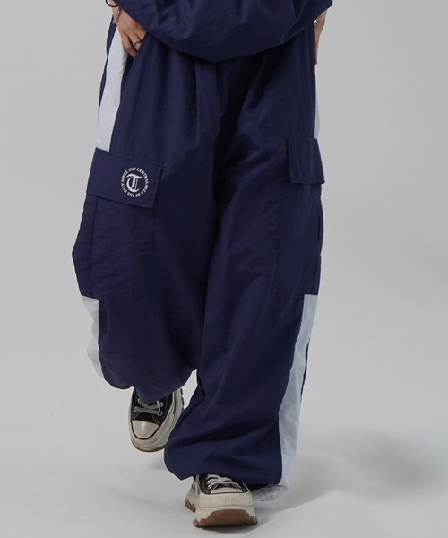 ワイドパンツ カーゴパンツ セットアップ対応 ドロスト サイドライン