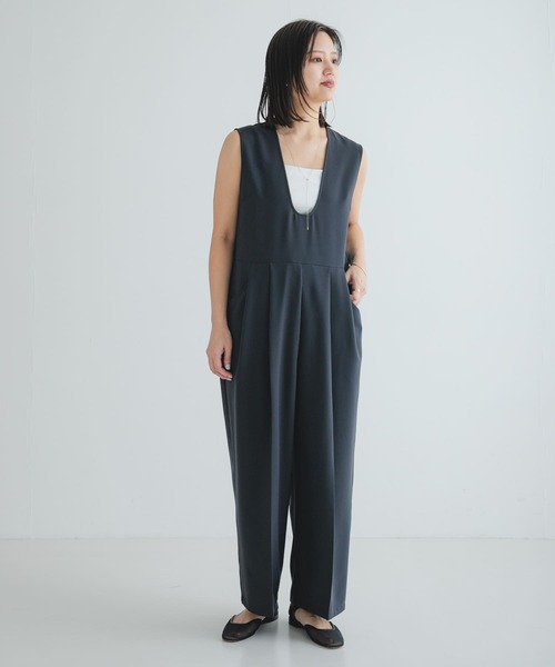 専用 極美品 マチャット Uネックオールインワン サロペット ブラック URBAN RESEARCH サロペット オーバーオール Uネックタック