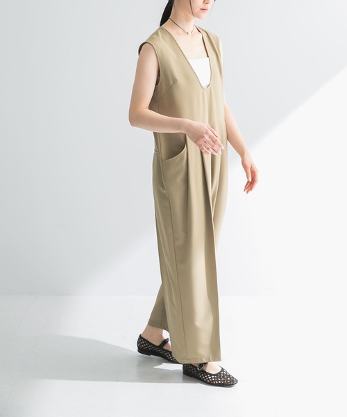 URBAN RESEARCH サロペット オーバーオール Uネックタック