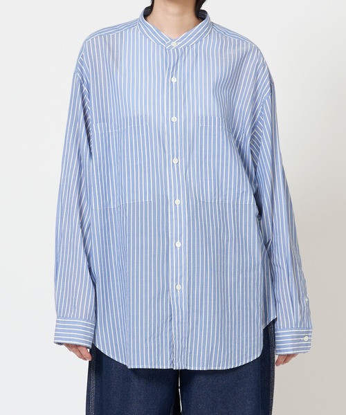 ブラウス シャツ STAND COLLAR DADDY SHIRT スタンドカラー シアー ダディシャツ レディース メンズ