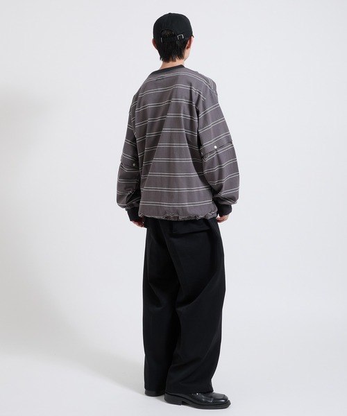 ボーダーロングＴシャツち様 Perushu tシャツ 2way border long tshirt 2way ボーダーロンT メンズ