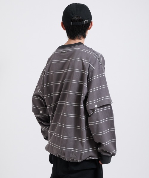 Perushu tシャツ 2way border long tshirt 2way ボーダーロンT メンズ