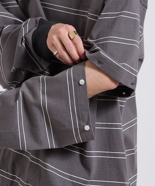 Perushu tシャツ 2way border long tshirt 2way ボーダーロンT メンズ