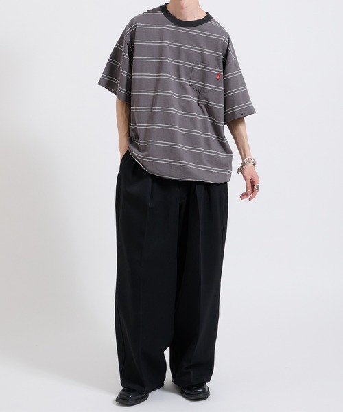 Perushu tシャツ 2way border long tshirt 2way ボーダーロンT メンズ