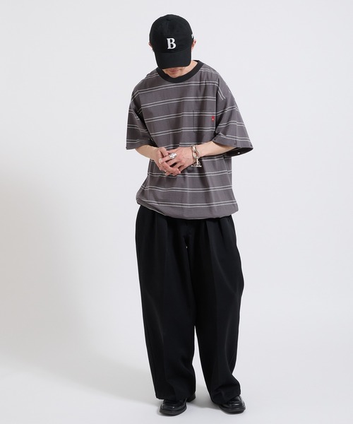 Perushu tシャツ 2way border long tshirt 2way ボーダーロンT メンズ