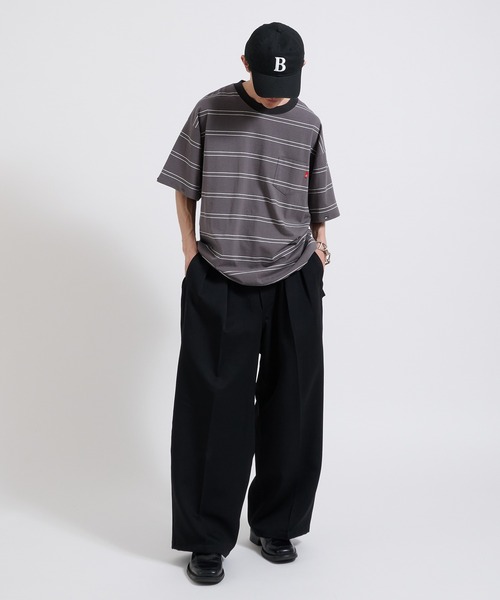Perushu tシャツ 2way border long tshirt 2way ボーダーロンT メンズ
