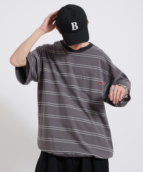 Perushu tシャツ 2way border long tshirt 2way ボーダーロンT メンズ