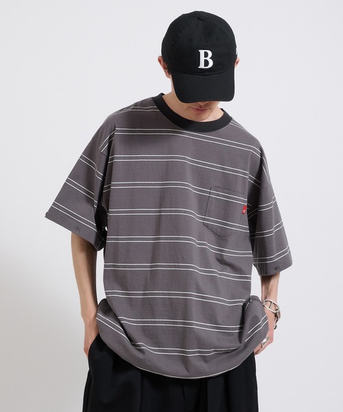 Perushu tシャツ 2way border long tshirt 2way ボーダーロンT メンズ